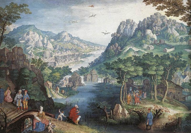 CONINXLOO, Gillis van Mountain Landscape with River Valley and the Prophet Hosea dsg France oil painting art